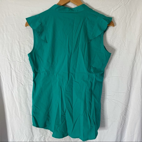 Turquoise Ruffle Blouse Size M - Picture 3 of 5